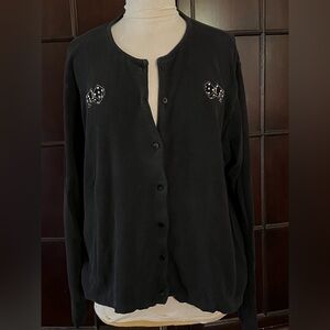 Torrid Black Cardigan with Embroidered Dice Details